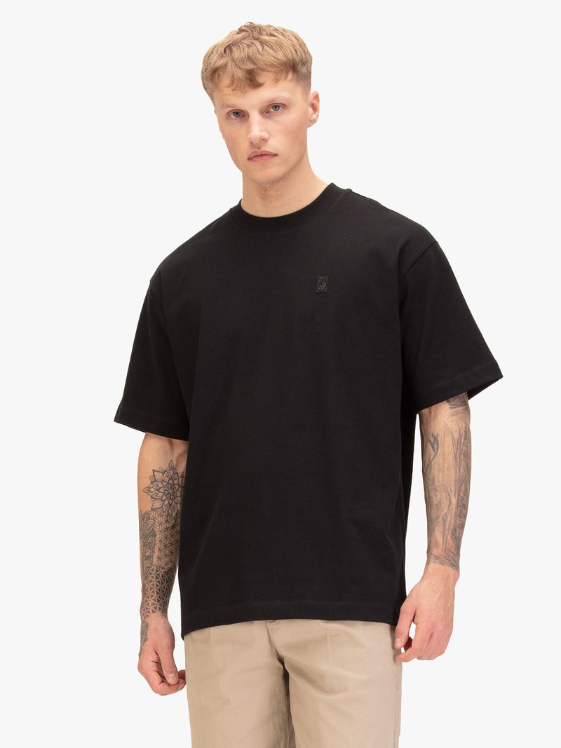 Clarke Relaxed Fit Cotton T-Shirt - Black