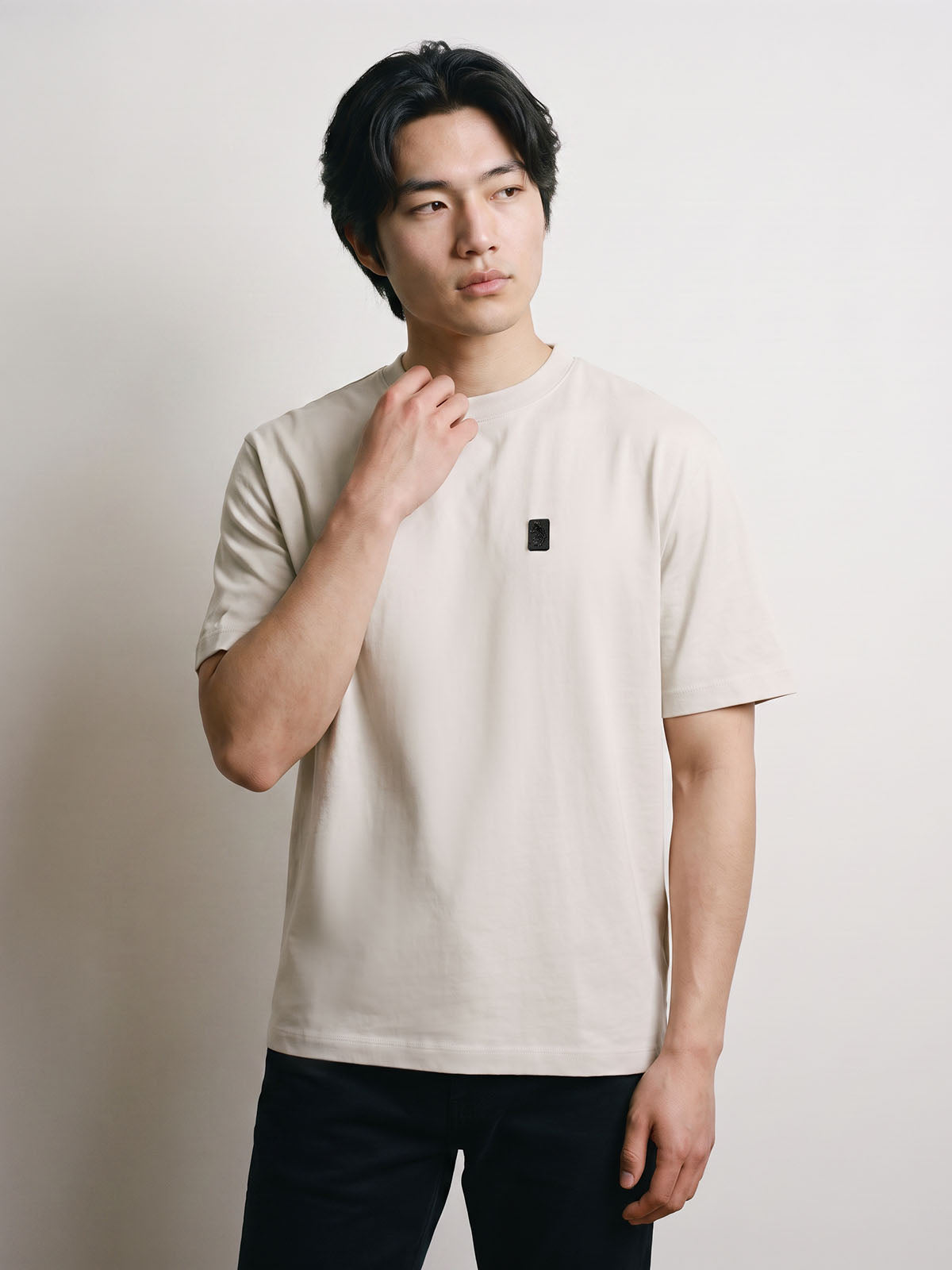 Clarke Relaxed Fit Cotton T-Shirt - Stone