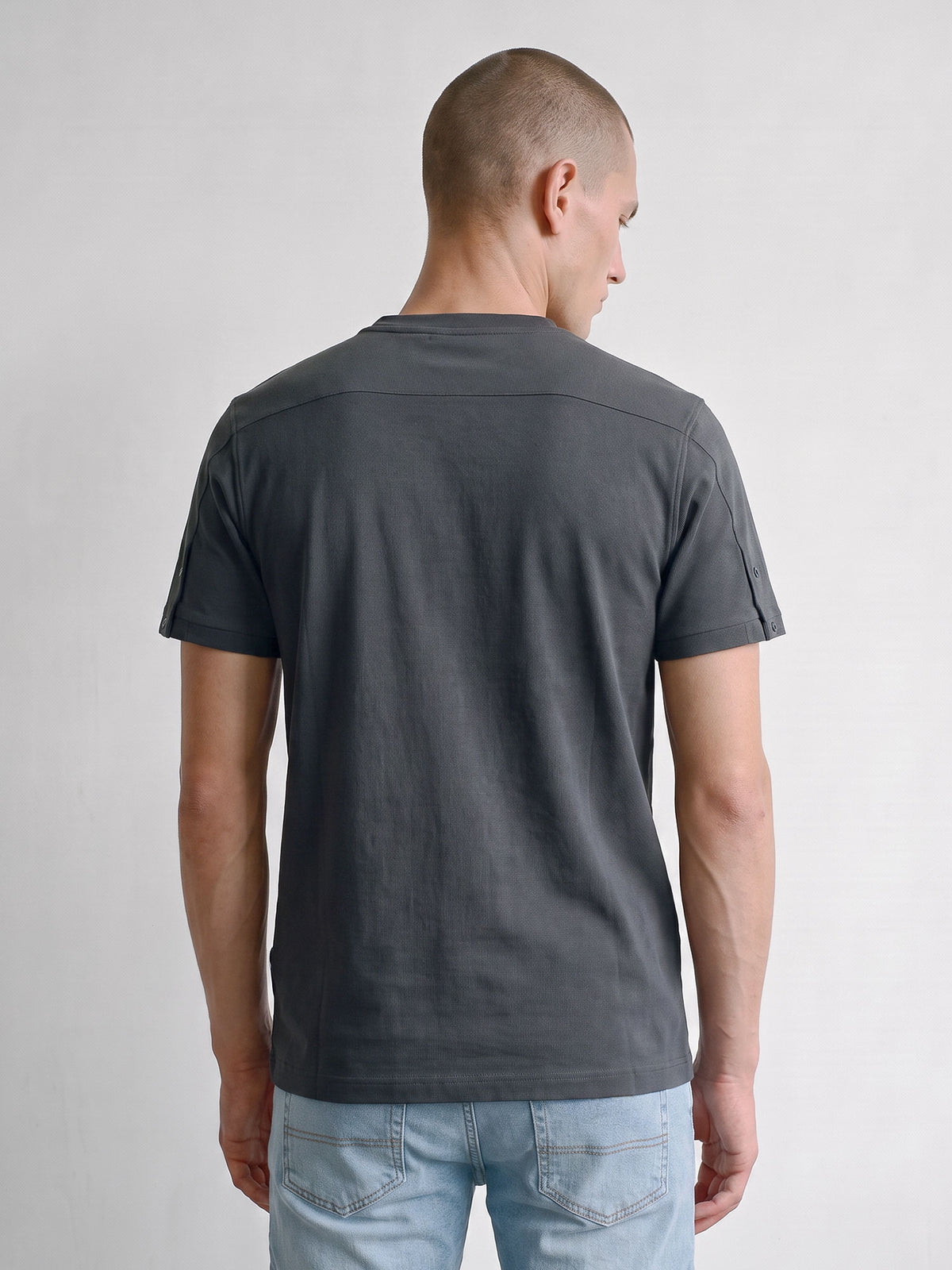 Keswick Ribbed Modal T-Shirt - Charcoal