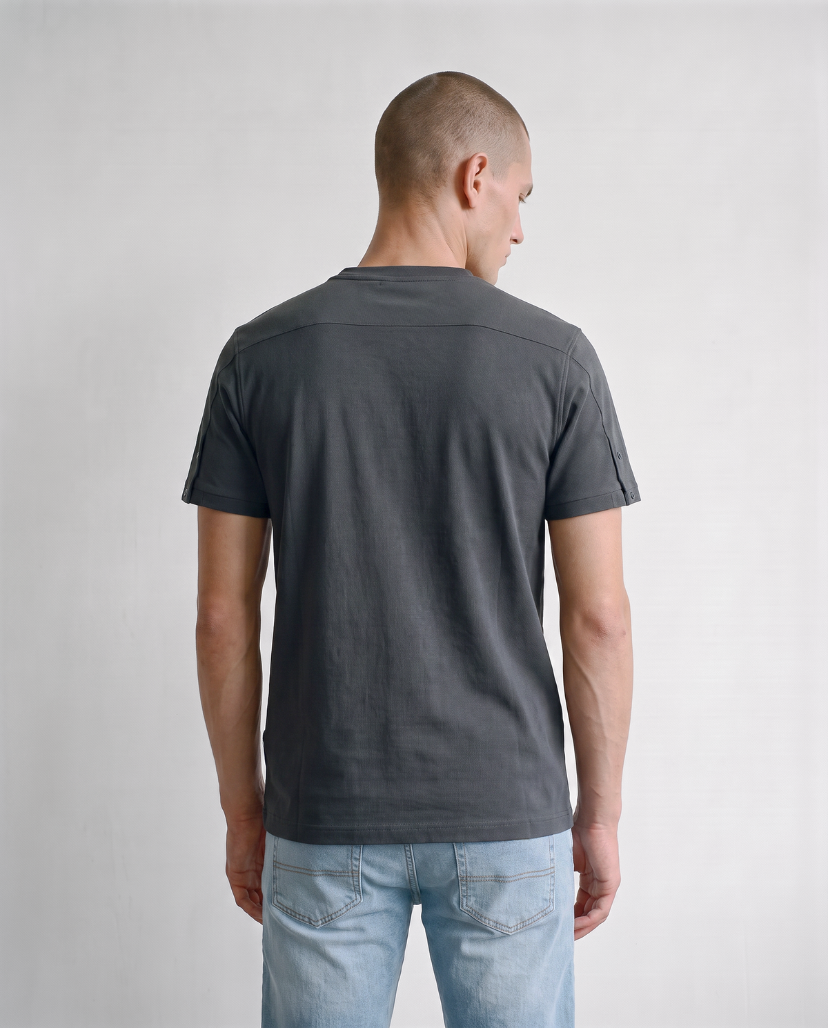 Keswick Ribbed Modal T-Shirt - Charcoal