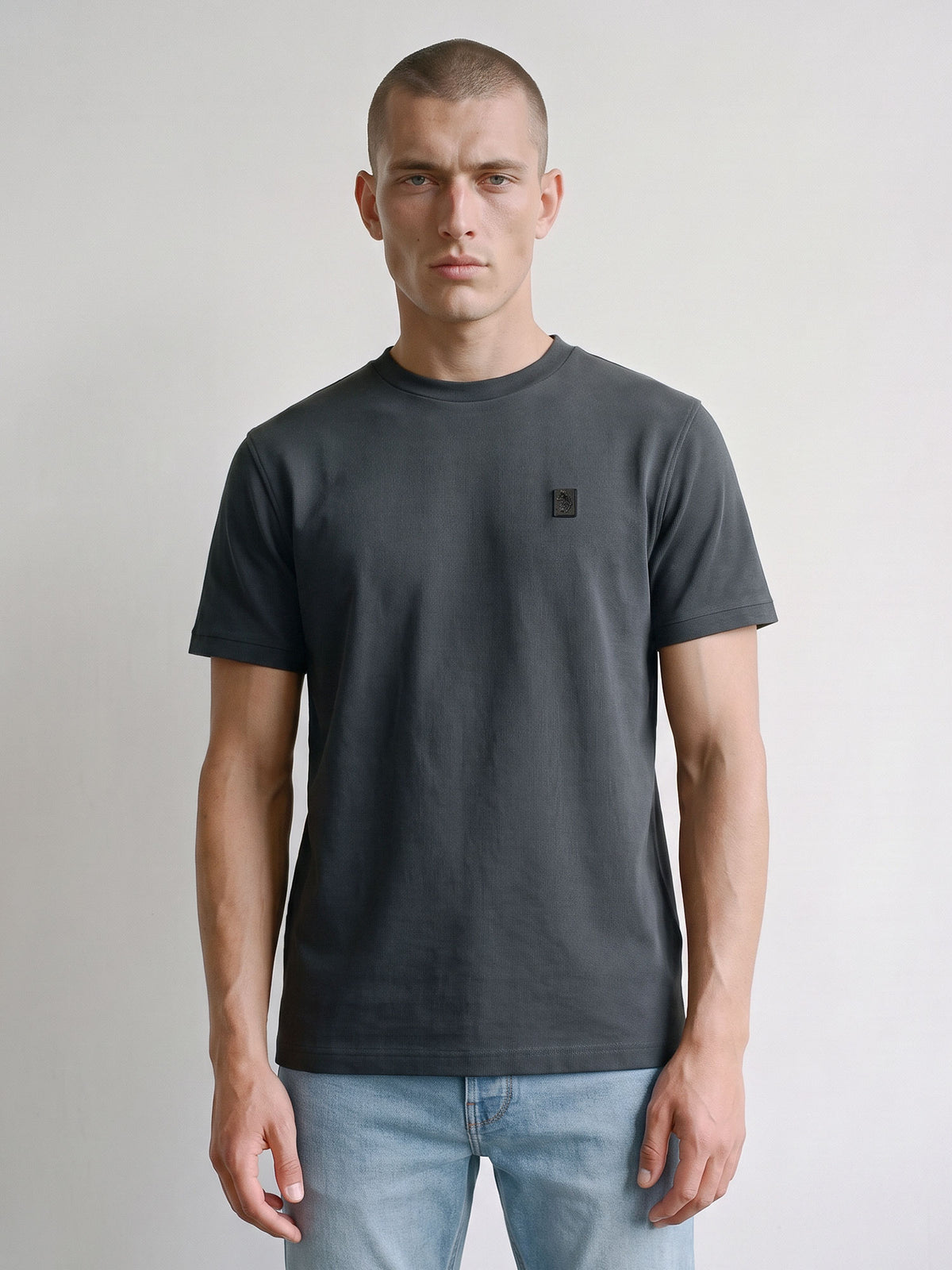 Keswick Ribbed Modal T-Shirt - Charcoal