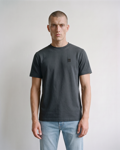 Keswick Ribbed Modal T-Shirt - Charcoal