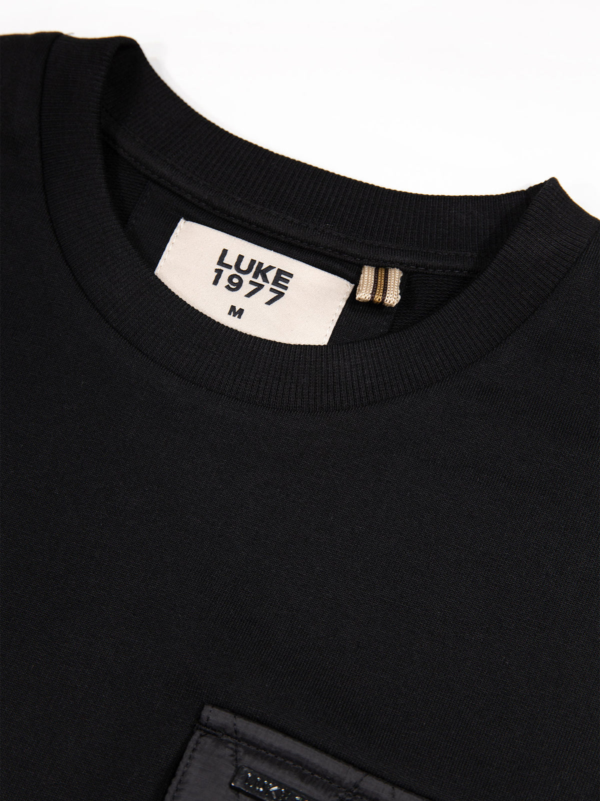 Men's black t-shirt with crew neck and short sleeves - detail view 1.