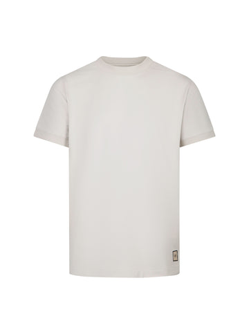 Men's relaxed-fit grey t-shirt with crew neck and short sleeves, front view