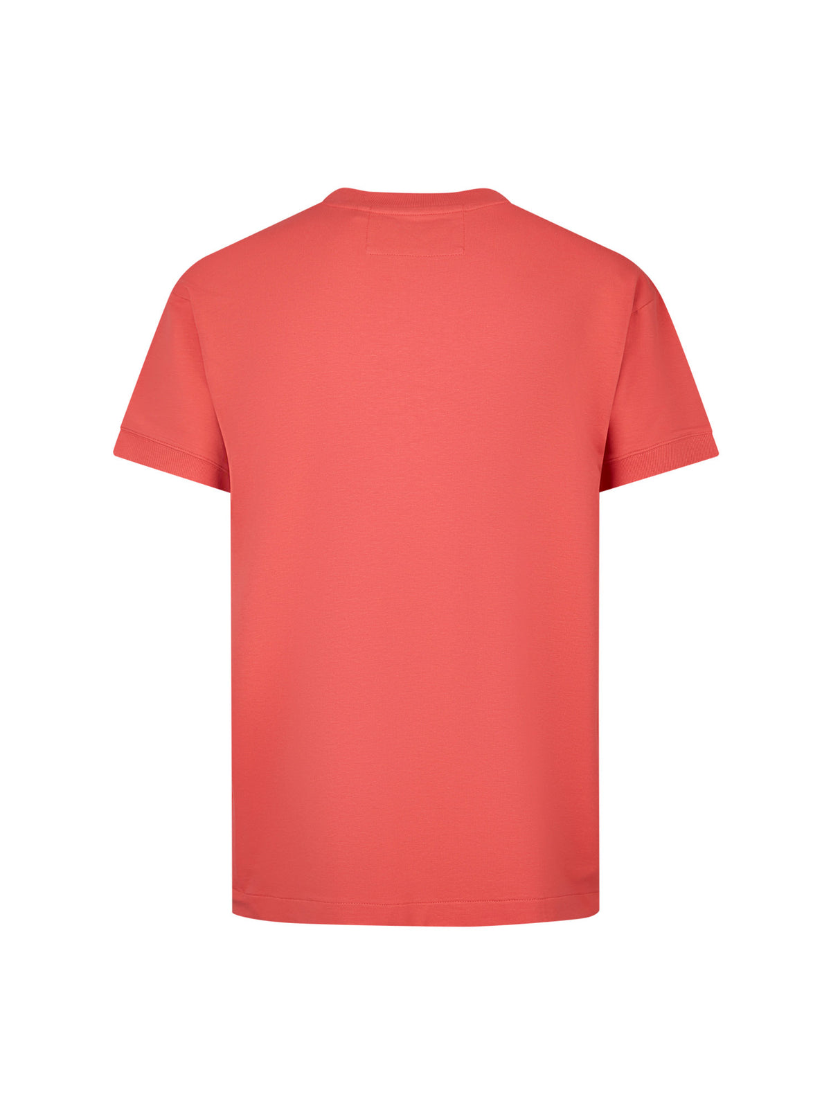 Men's relaxed-fit red t-shirt with crew neck and short sleeves, back view