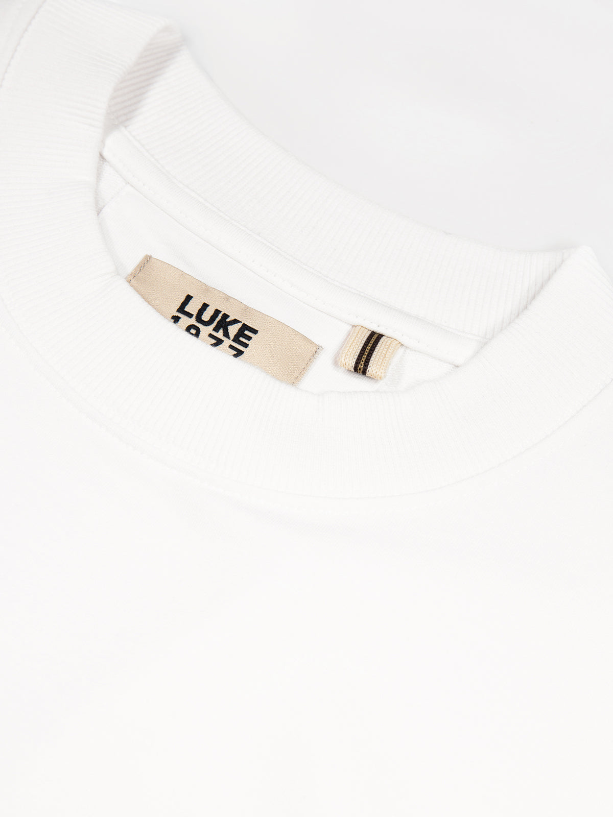 Men's white t-shirt with crew neck and short sleeves - detail view 1.