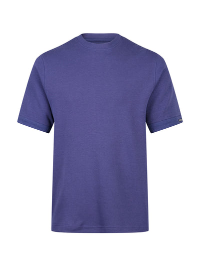 Men's purple t-shirt with crew neck and short sleeves.