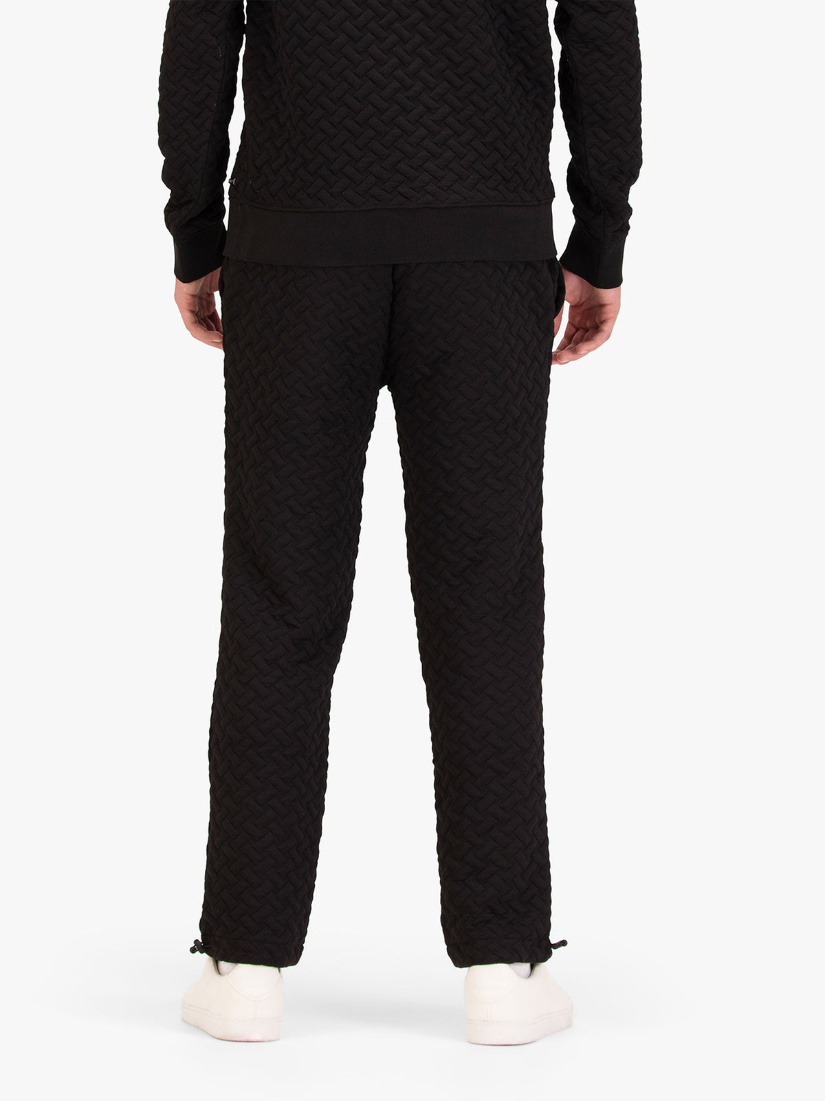 Men's black joggers.