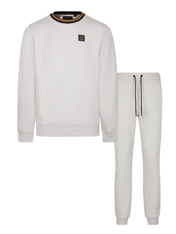 Men's grey tracksuit with sweatshirt  and matching joggers, front view