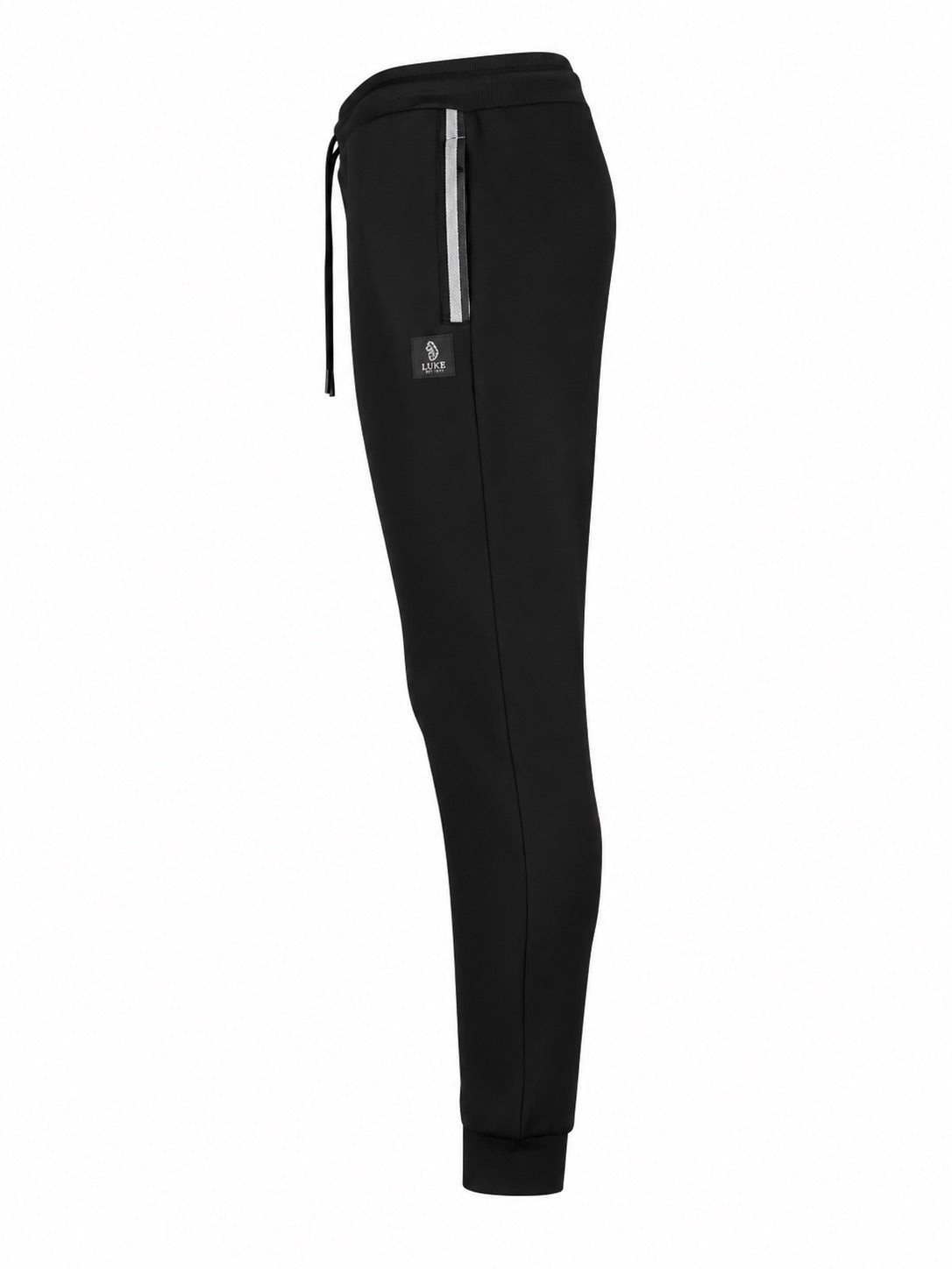 Makati Cotton Pique Joggers - Black/Silver