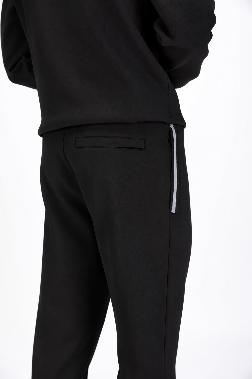 Makati Cotton Pique Joggers - Black/Silver