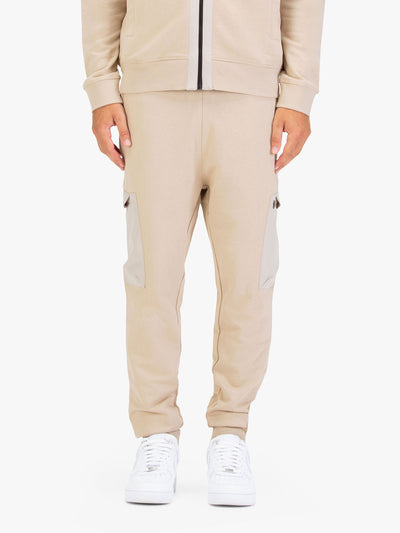 Men's beige joggers.