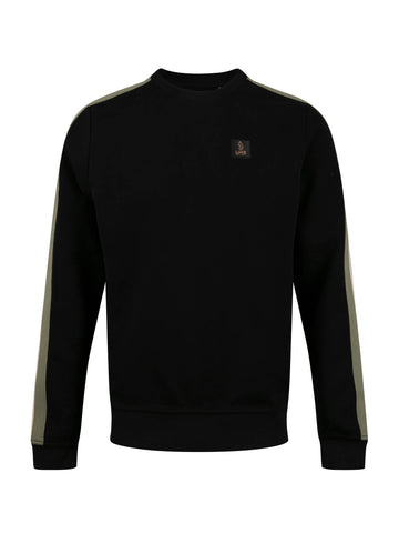 Men's black sweatshirt with crew neck.