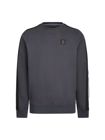 Men's grey sweatshirt with crew neck, front view