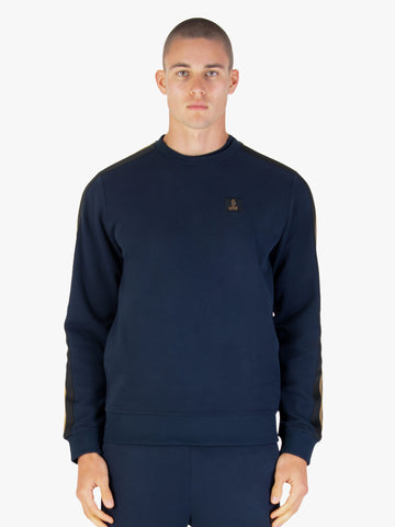 Men's navy sweatshirt with crew neck.