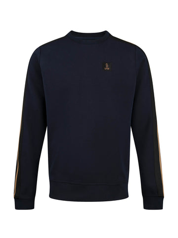 Men's navy sweatshirt with crew neck.