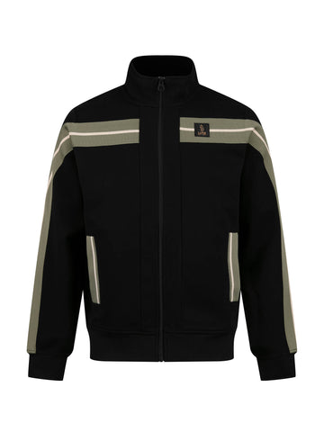 Men's black sweatshirt with front pocket.