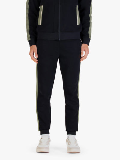 Men's black joggers with drawstring waistband.