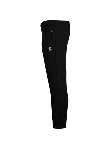 Boy's black joggers with zip and cotton, back view