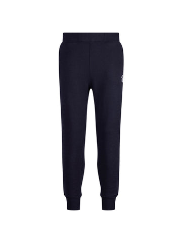 Boy's navy joggers with zip and cotton, front view
