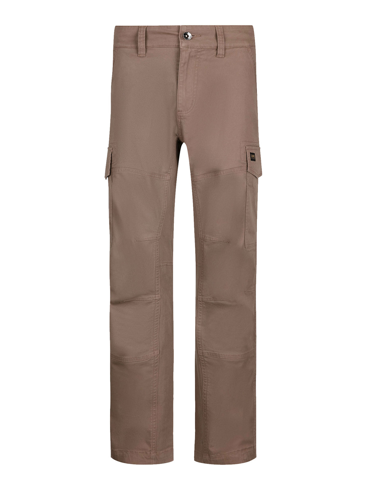 LUKE 1977 Relaxed Panama men's cargo trousers in Hardnut brown with leg utility pockets