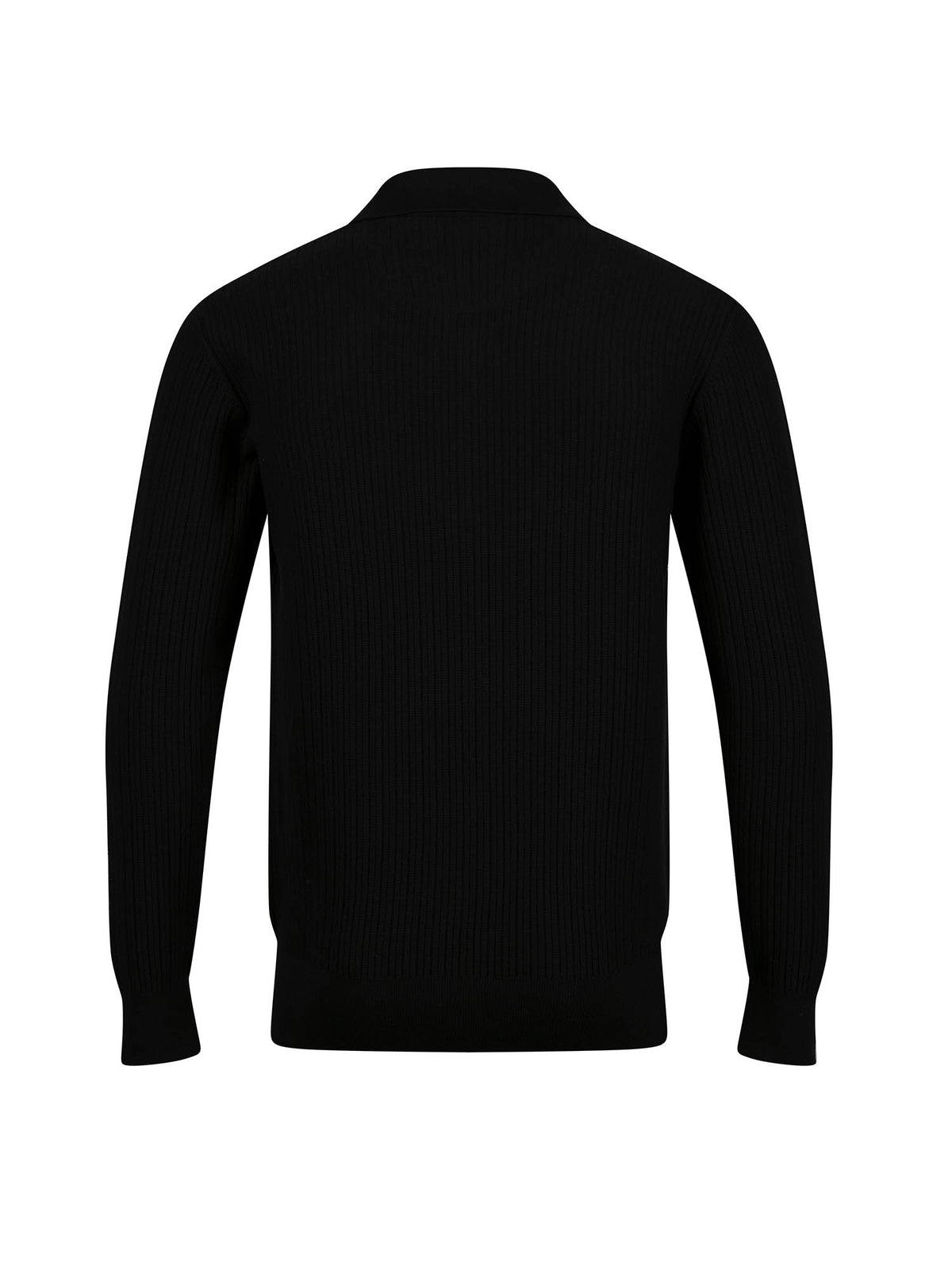 Back of black LUKE 1977 Lifton quarter zip knitted funnel neck jumper