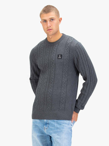 Mitcham Cable Knit Jumper - Charcoal