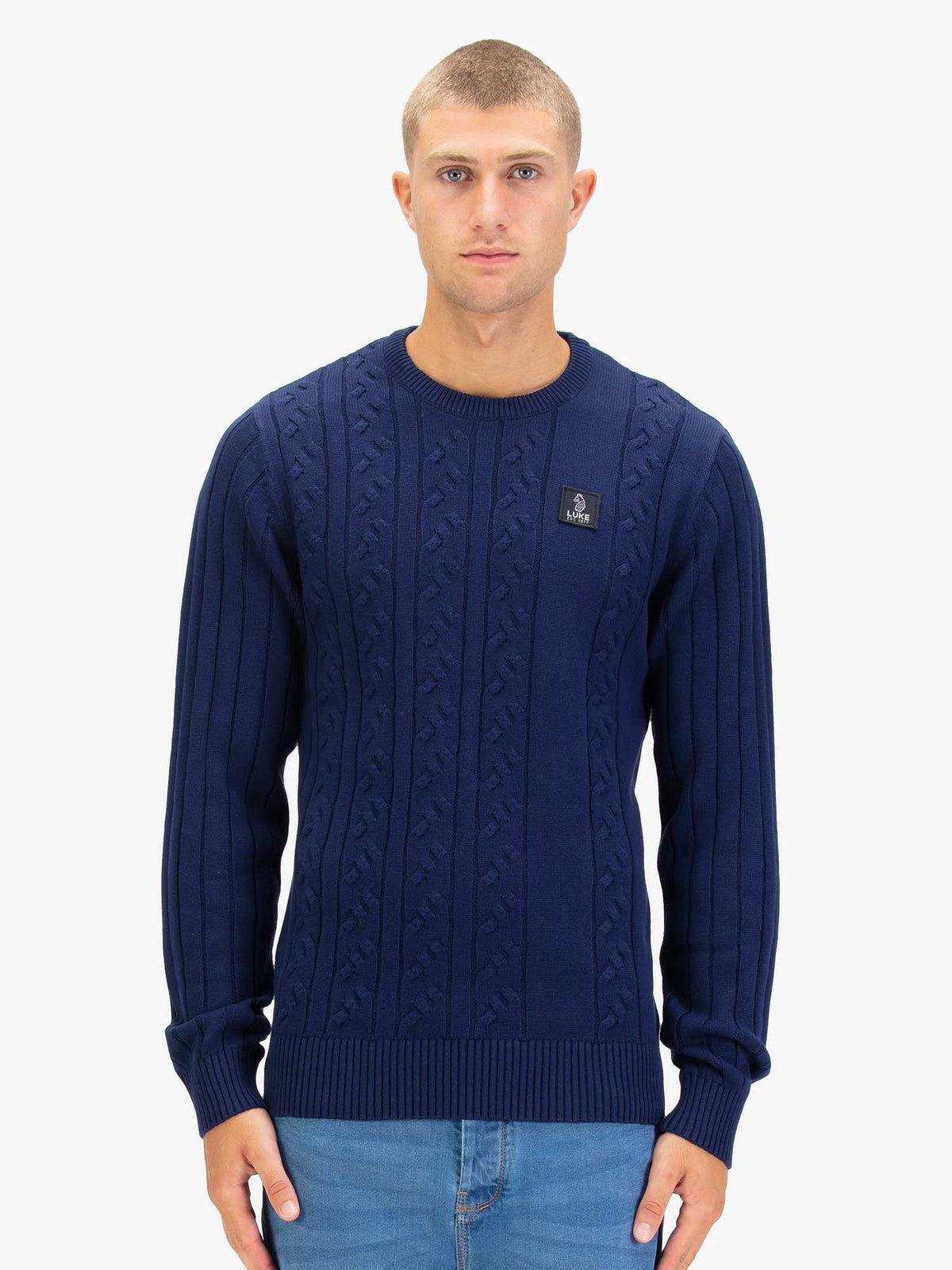 Mitcham Cable Knit Jumper - Navy