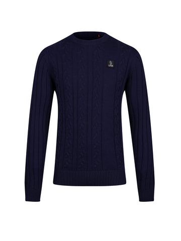 Mitcham Cable Knit Jumper - Navy