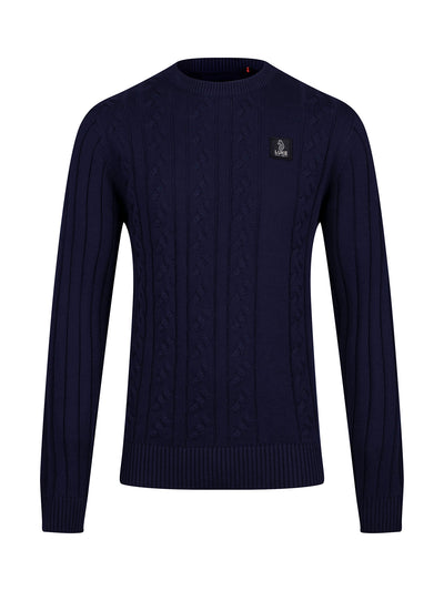 Mitcham Cable Knit Jumper - Navy