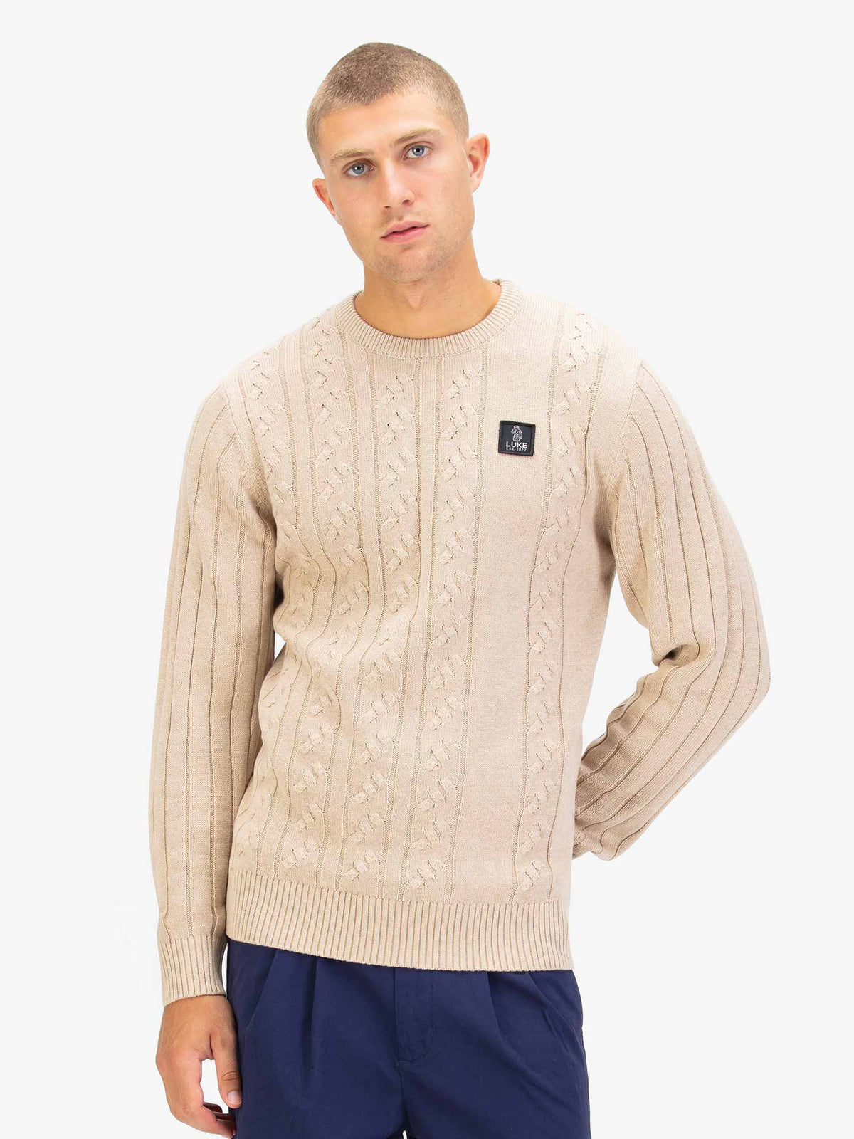 Mitcham Cable Knit Jumper - Stone
