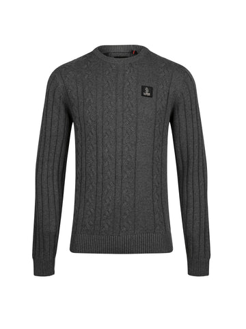 Mitcham Cable Knit Jumper - Charcoal