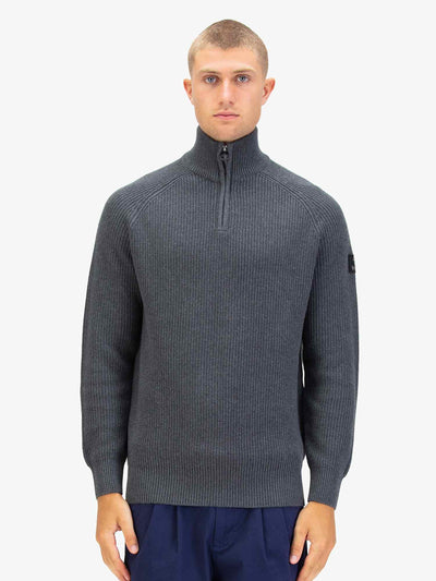 WATTON PLATED QUARTER ZIP KNITTED JUMPER