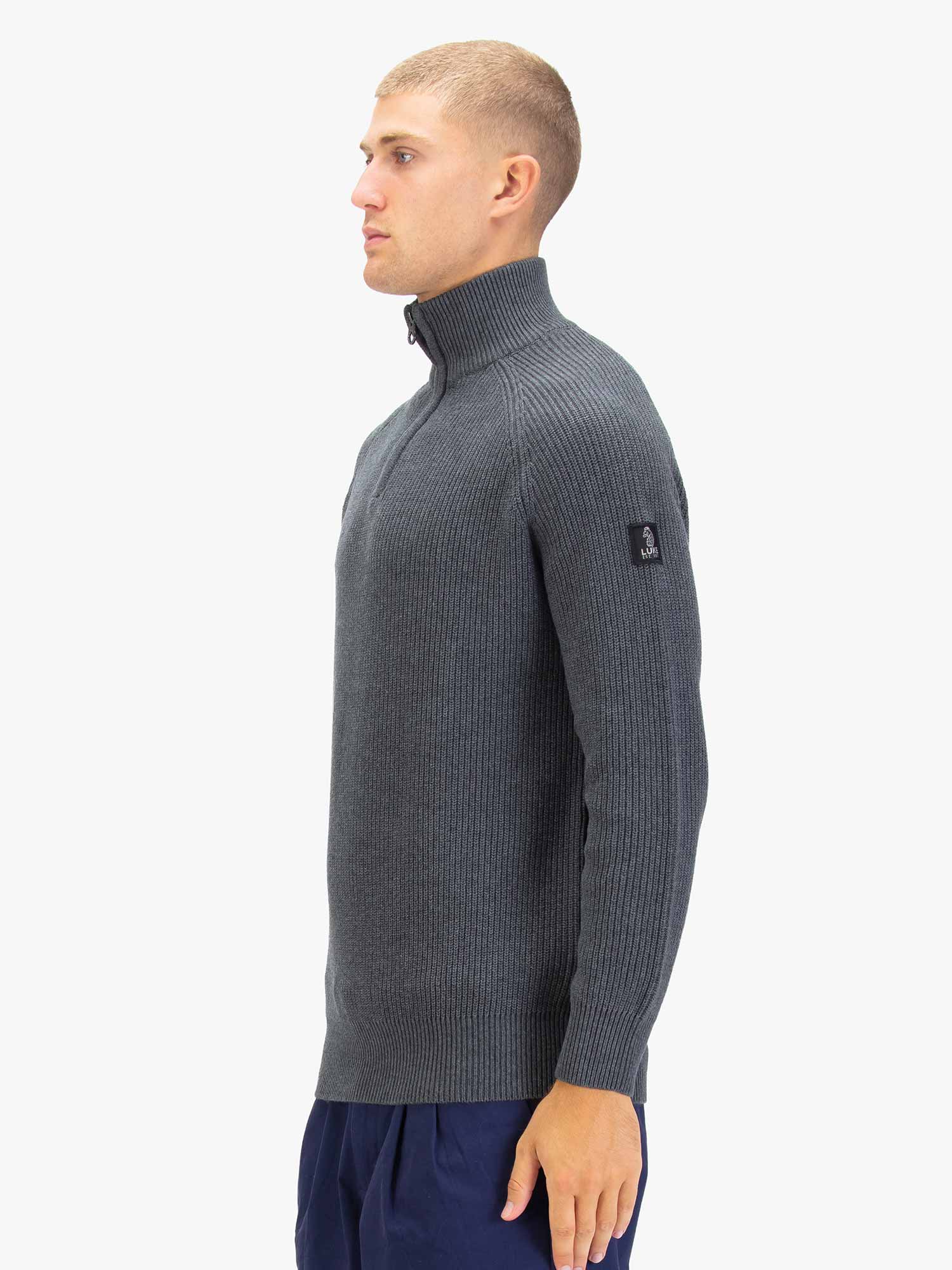 WATTON PLATED 1/4 ZIP KNITTED JUMPER