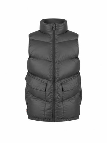 LUKE 1977 Wiston men's padded gilet in charcoal with lion head zip puller and four front pockets
