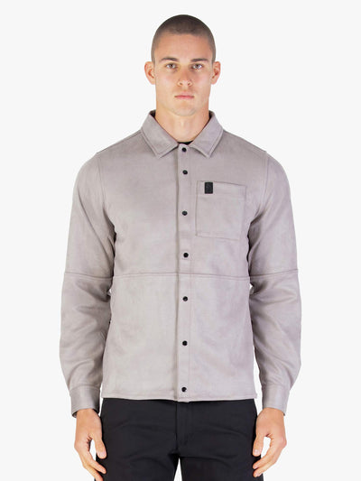 DYLAN SUEDE SHIRT - Putty