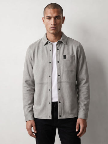 DYLAN SUEDE SHIRT - Putty