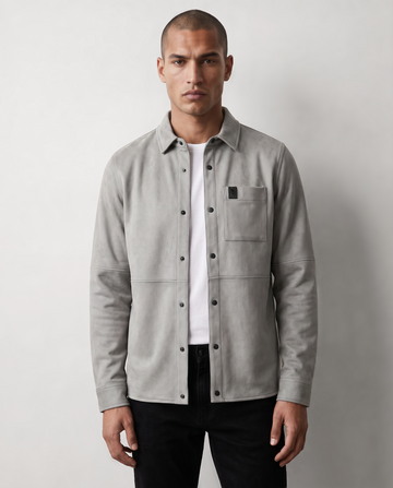 DYLAN SUEDE SHIRT - Putty