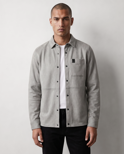 DYLAN SUEDE SHIRT - Putty