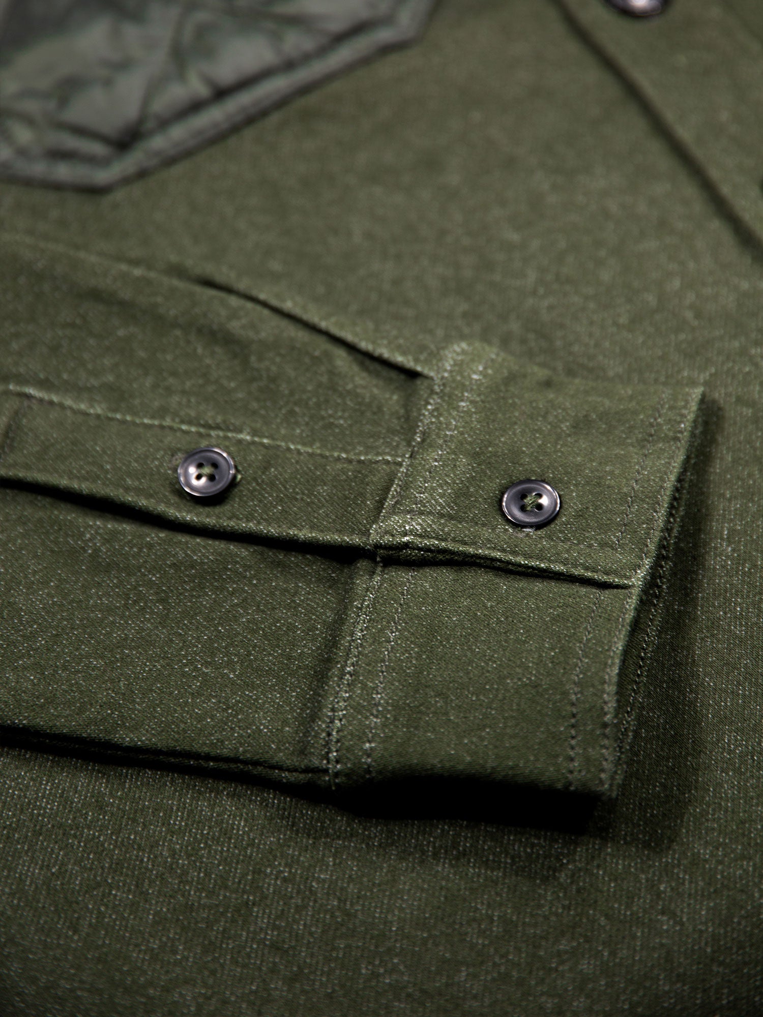 DOWN LONG SLEEVE SHIRT WITH QUILTED POCKET