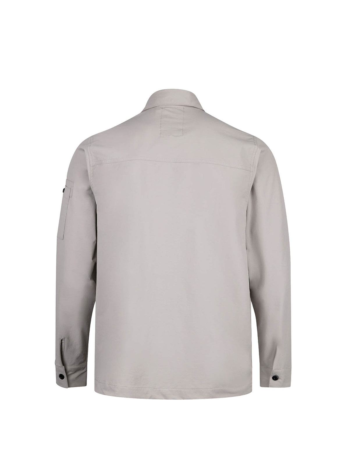 Men's grey shirt with button-up front.