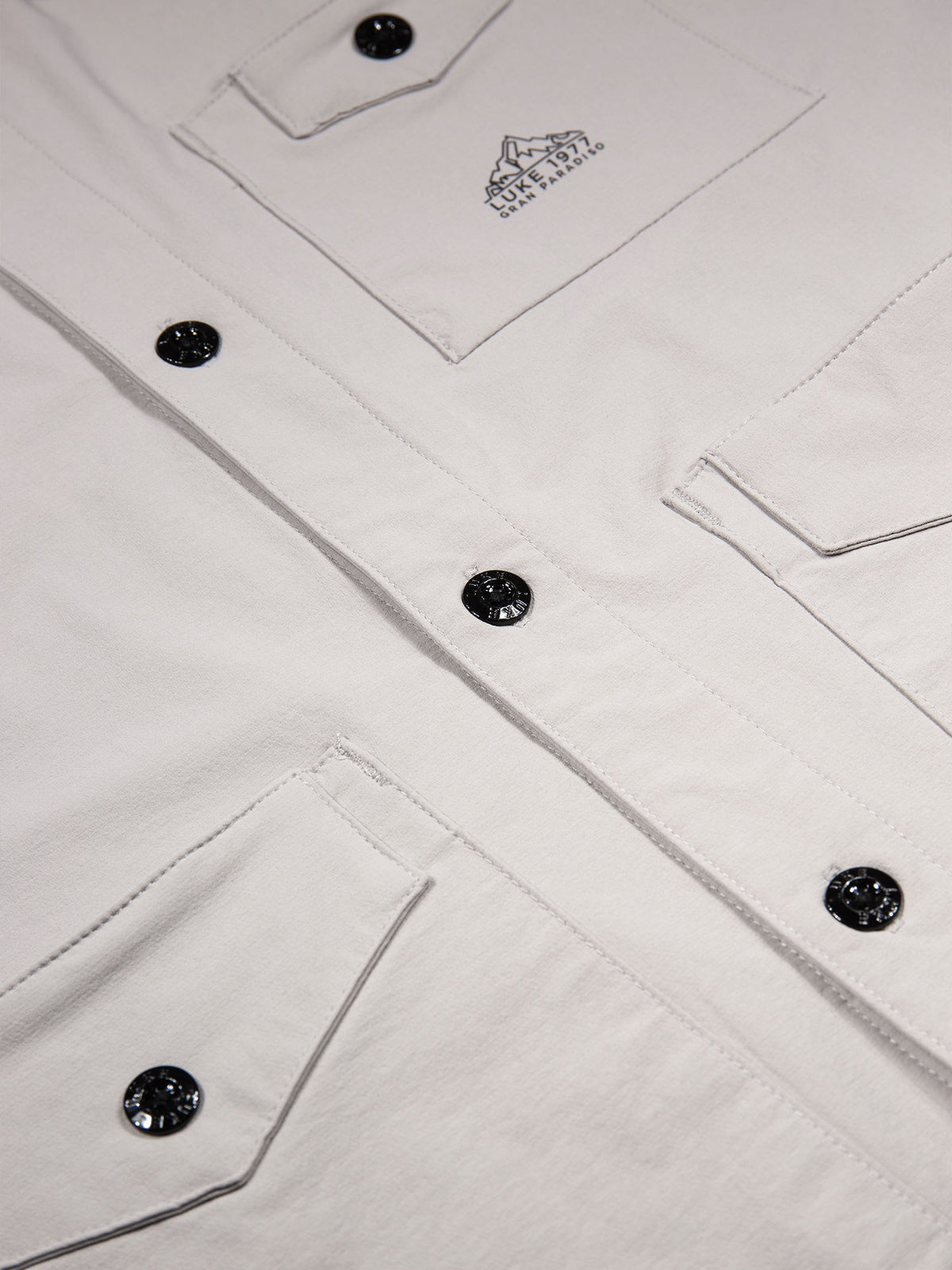 Men's grey shirt with button-up front.