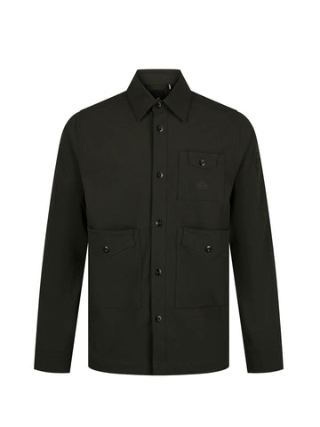 Men's green shirt with button-up front.