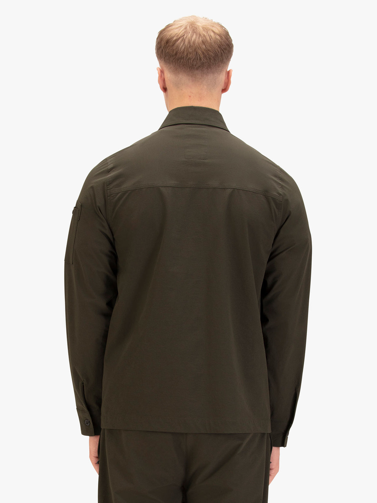 Men's green shirt with button-up front.