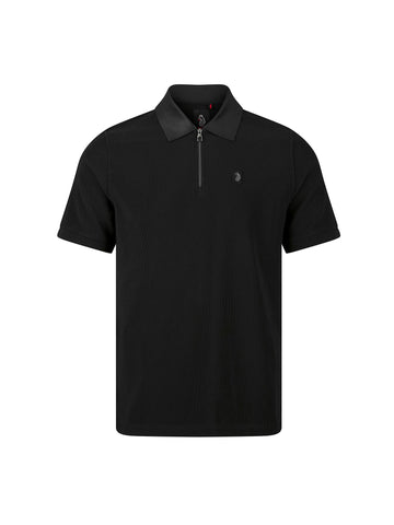 Penrith Zip Neck Polo Shirt - Black