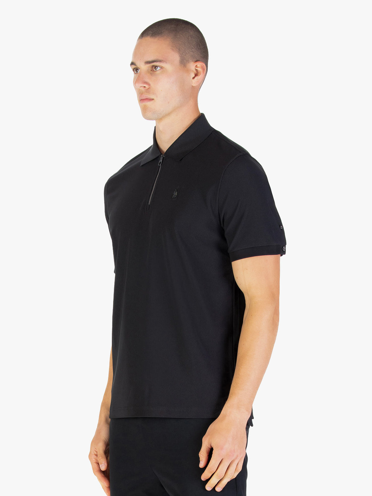 Penrith Zip Neck Polo Shirt - Black