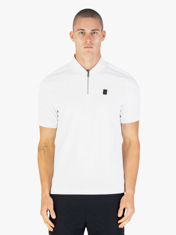 Penrith Zip Neck Polo Shirt - White