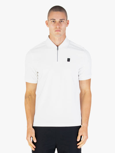 Penrith Zip Neck Polo Shirt - White