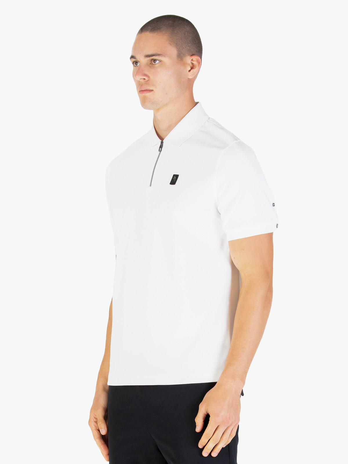Penrith Zip Neck Polo Shirt - White