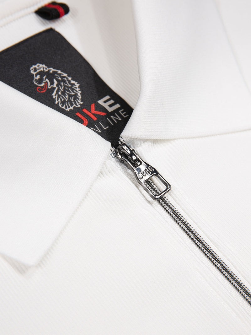 Penrith Zip Neck Polo Shirt - White